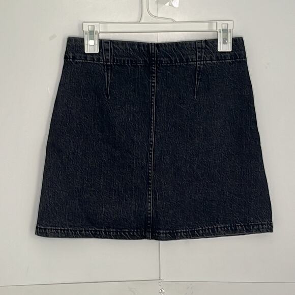NWT OAT New York Black Denim Button Front Skirt - Picture 5 of 7